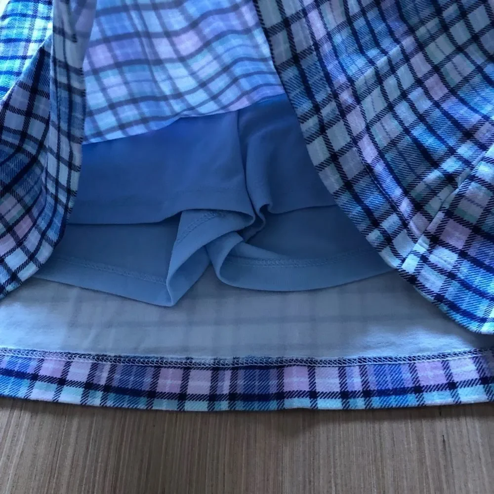 Justice Plaid Purple & Blue Skort Skirt
